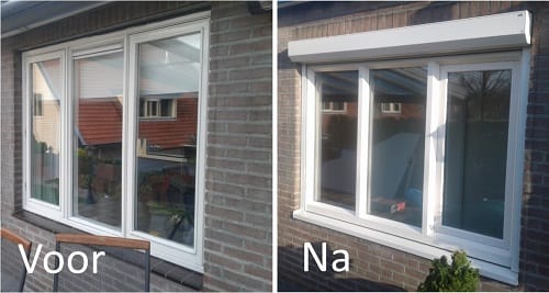 Voor en na kozijnrenovatie